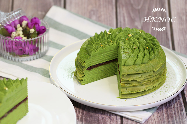 法式宇治抹茶紅豆千層蛋糕