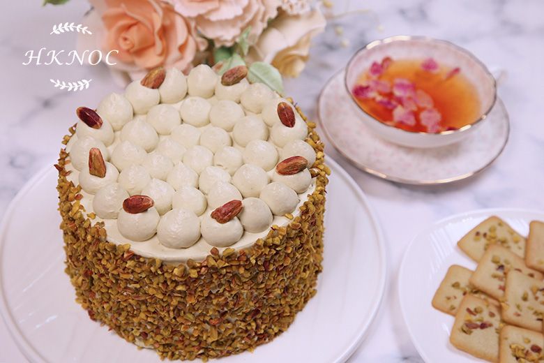 三重開心果戚風蛋糕配開心果瓦片
