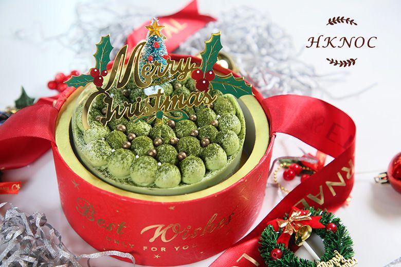 抹茶紅豆脆脆水晶球聖誕蛋糕