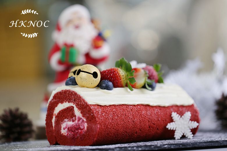 紅絲絨朱古力紅桑子蛋糕卷.