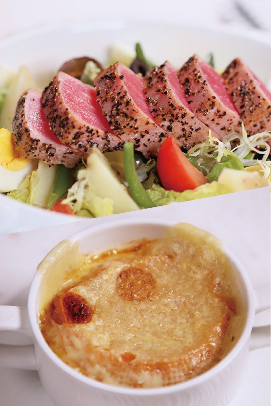 經典西餐組合系列:雷哥斯沙律配芝士焗洋蔥湯