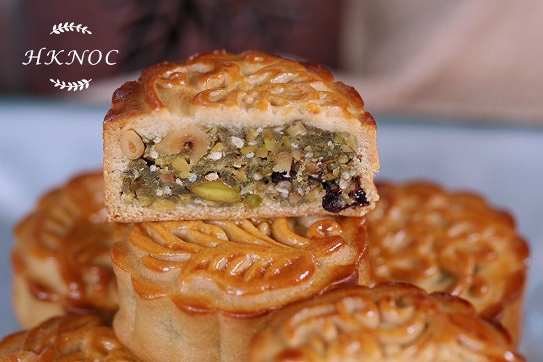 開心果五仁月餅+手工陳皮紅豆沙月餅