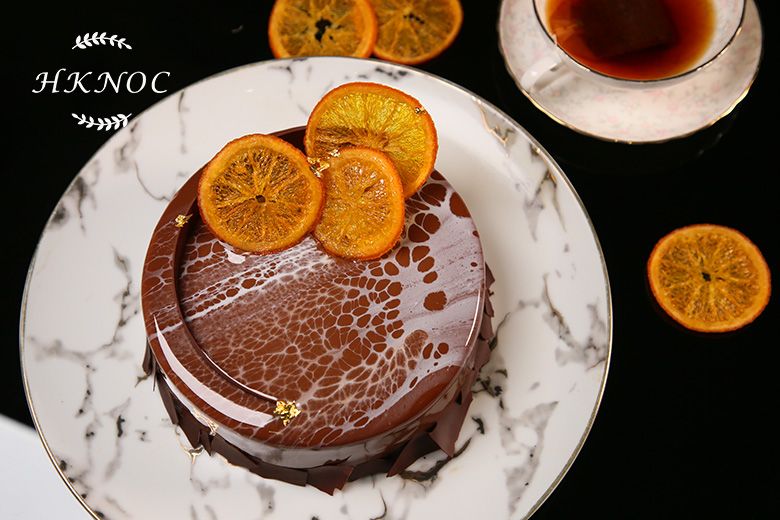 香橙果醬鏡面朱古力蛋糕