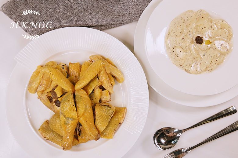 慢煮黑松露白切雞配松露煮年糕