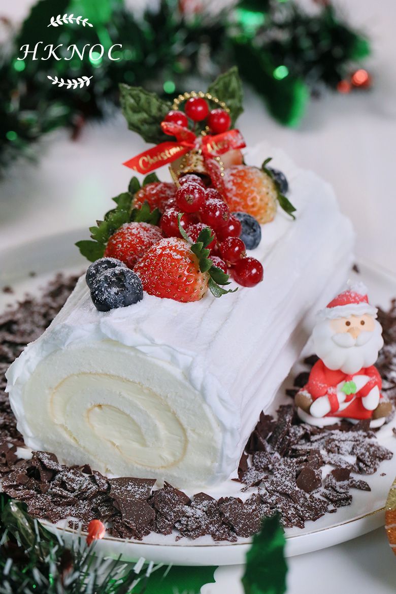 飄雪樹頭蛋糕 (柚子芝士蛋白蛋卷)