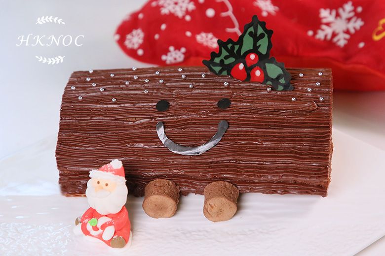 微笑聖誕樹幹蛋糕 (香橙朱古力味)