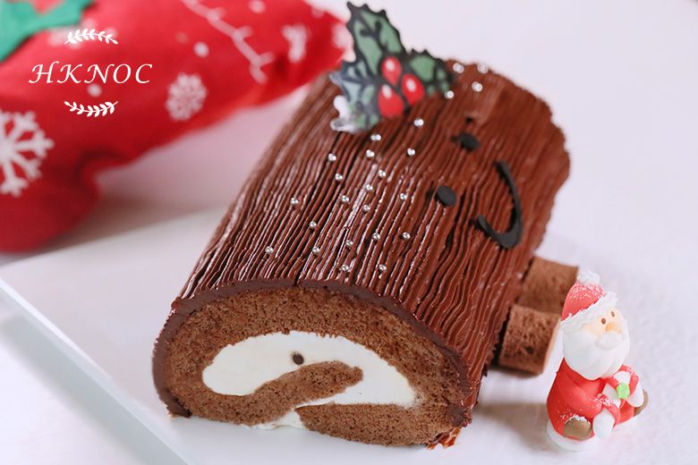 微笑聖誕樹幹蛋糕 (香橙朱古力味)