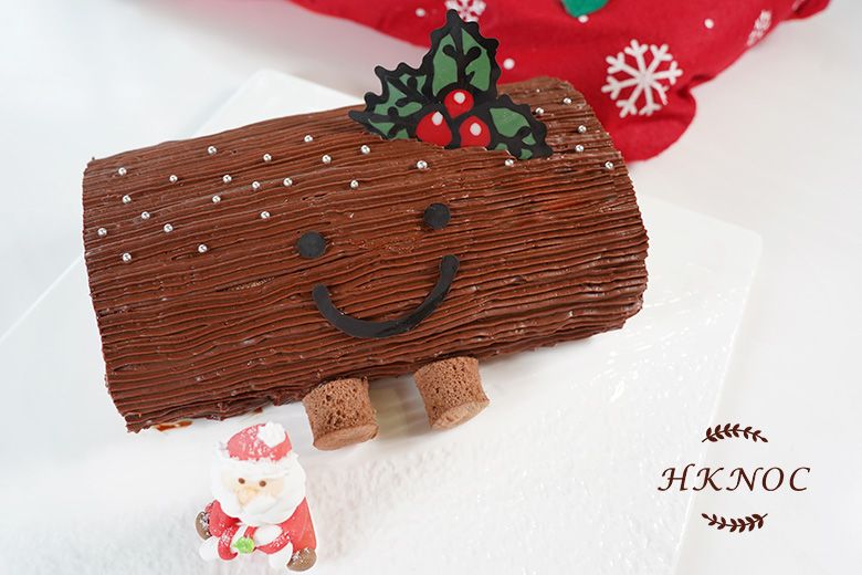 微笑聖誕樹幹蛋糕 (香橙朱古力味)