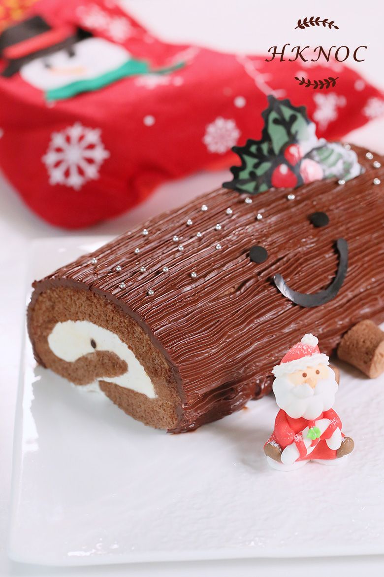 微笑聖誕樹幹蛋糕 (香橙朱古力味)