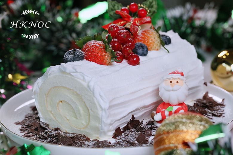 飄雪樹頭蛋糕 (柚子芝士蛋白蛋卷)