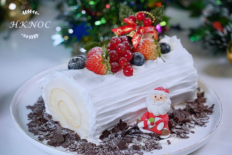 飄雪樹頭蛋糕 (柚子芝士蛋白蛋卷)