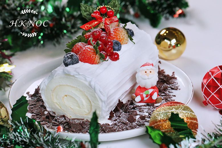 飄雪樹頭蛋糕 (柚子芝士蛋白蛋卷)