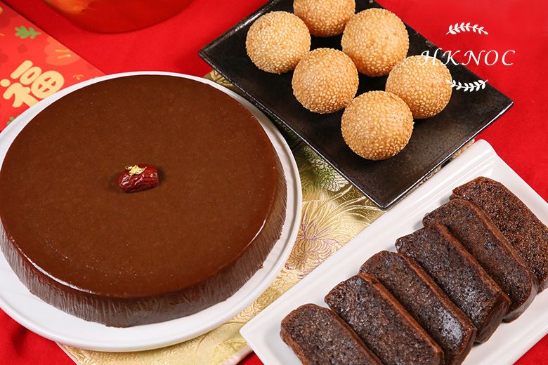 沖繩黑糖生薑年糕配黃金芝麻球 (煎堆)