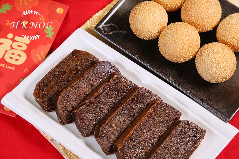 沖繩黑糖生薑年糕配黃金芝麻球 (煎堆)