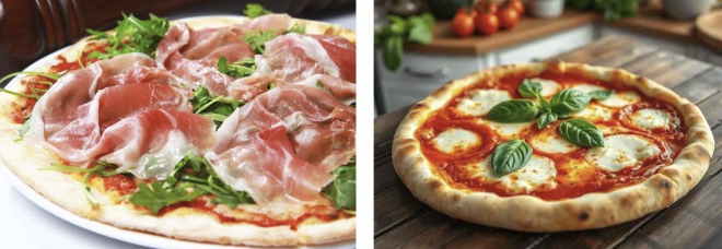 帕馬火腿芝士薄餅 & 瑪格麗特薄餅 ( 兩款Pizza )