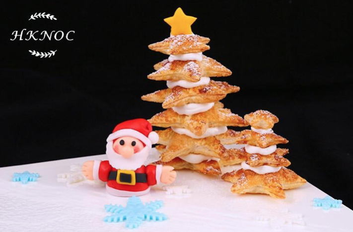 全日制E班:(蟹肉粟米羹+肉絲香菇炒拉麵+聖誕樹造型奶油酥皮配翻糖皮聖誕老人裝飾)