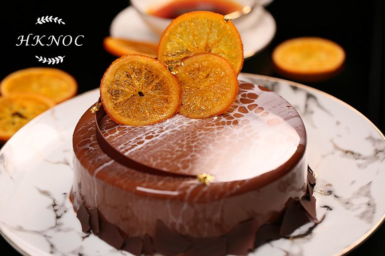 香橙果醬鏡面朱古力蛋糕