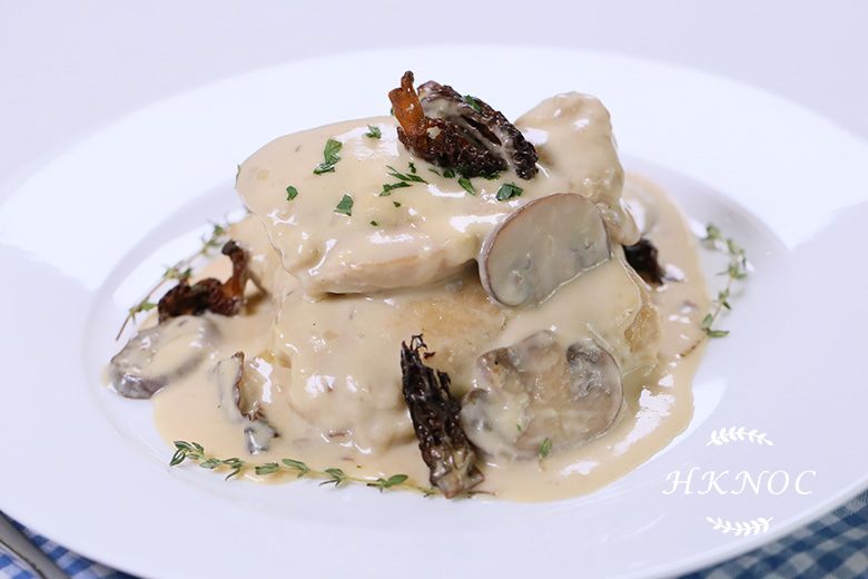 全日制D班 法餐:(奶油烤通心粉+法式白酒蘑菇燉雞+法式翻轉蘋果塔)