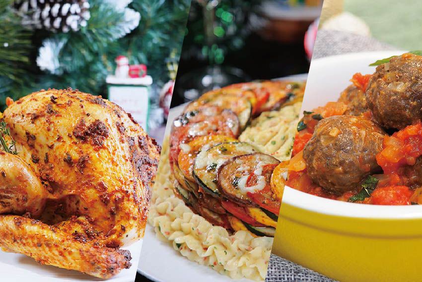 全日制A班(芝士薯蓉焗千層蔬菜塔 + 蕃茄汁肉丸意粉 + 傳統烤焗法國火雞配燒汁)