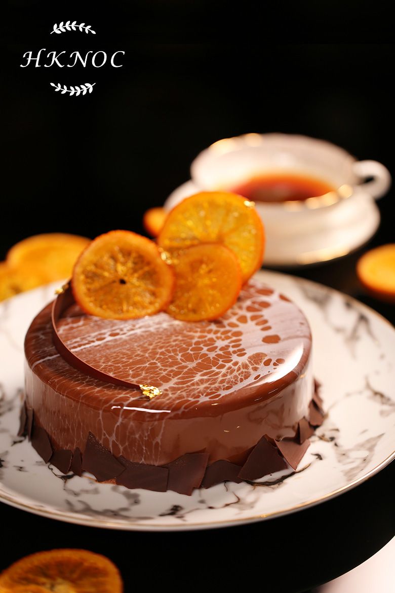 香橙果醬鏡面朱古力蛋糕