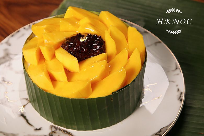 芒果椰汁黑糯米蛋糕