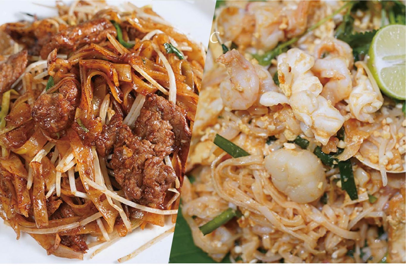 家常菜:乾炒牛河 + 大蝦炒金邊粉