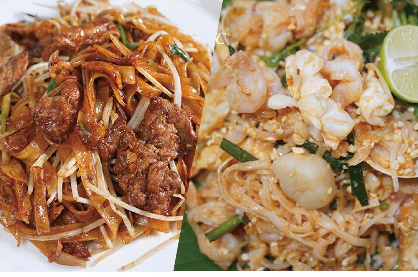 家常菜:乾炒牛河 + 大蝦炒金邊粉