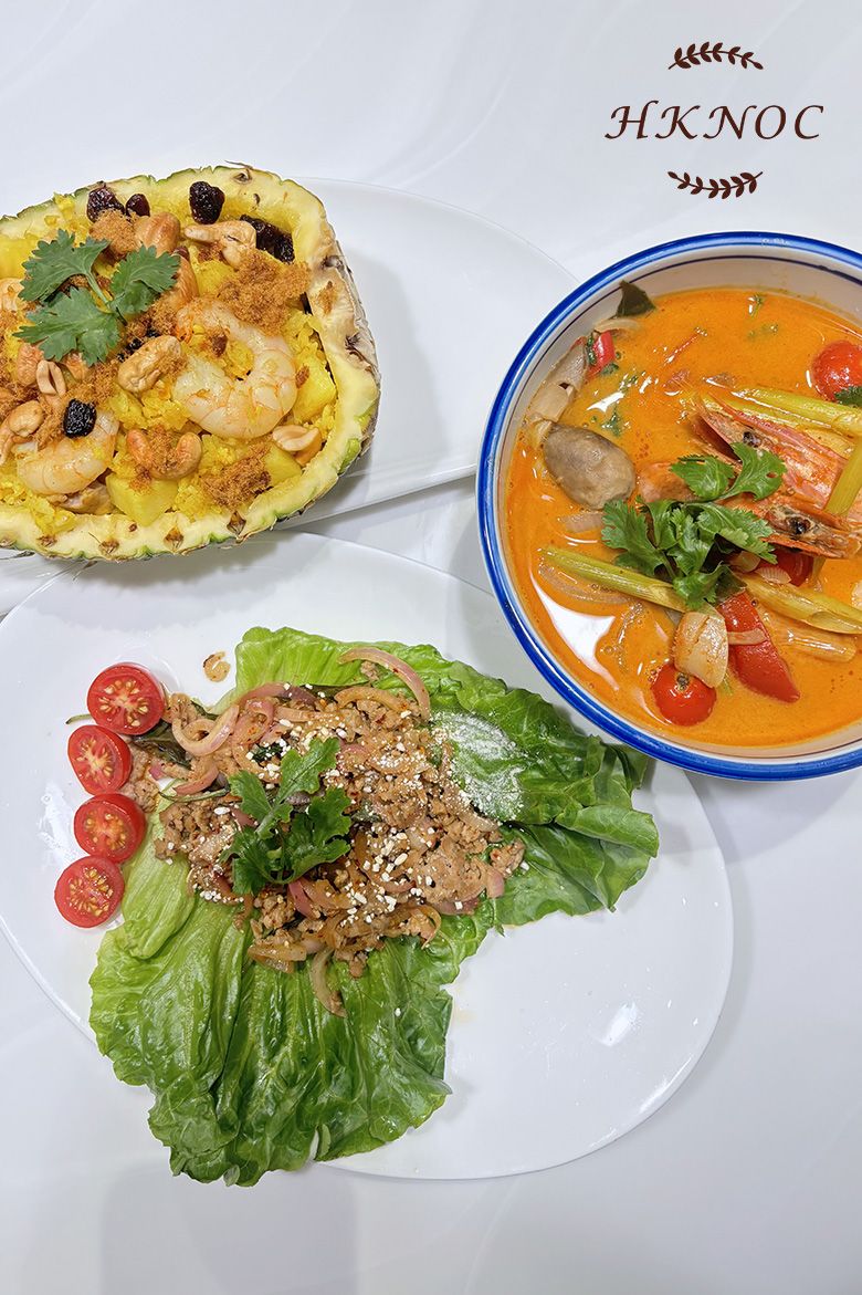 家常菜:示範-冬蔭功湯 實習-泰式生菜肉碎包、菠蘿炒飯