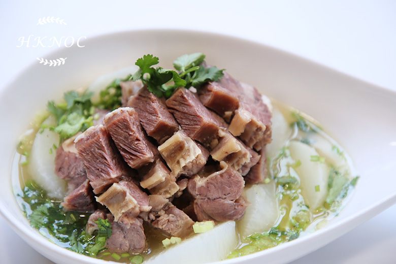「家宴酒樓味」-第四堂主菜:冰梅欖豉骨、清湯牛坑腩、玫瑰桃膠丸子糖水